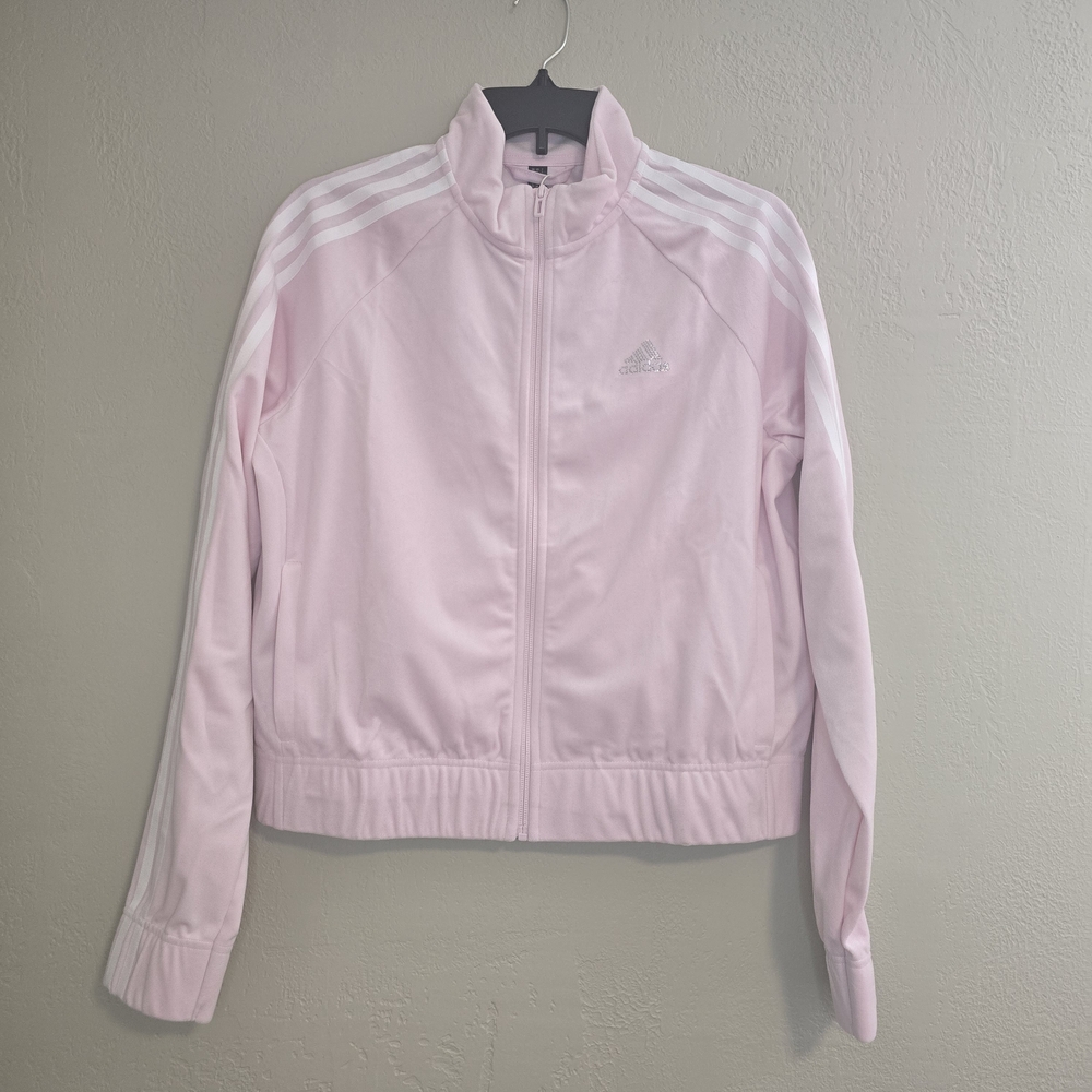 Adidas Y2K Glam Track Jacket Large Pink White Mockneck Velour